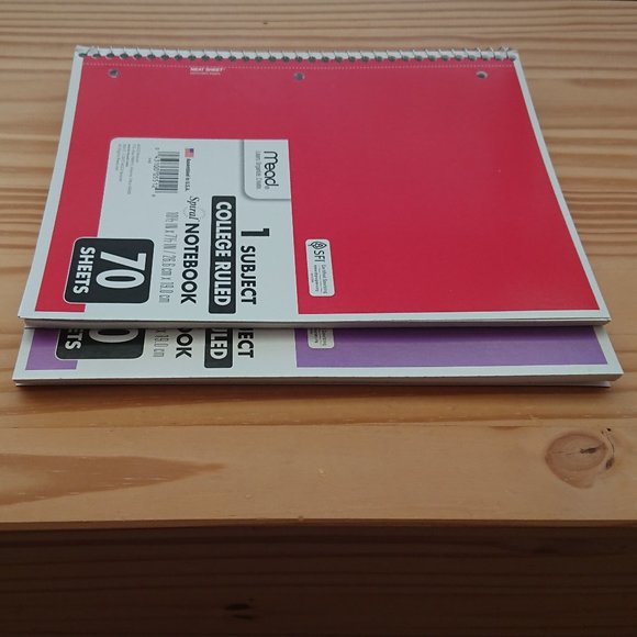 Two Spiral Notebooks, 70 College Ruled Sheets - Picture 6 of 12
